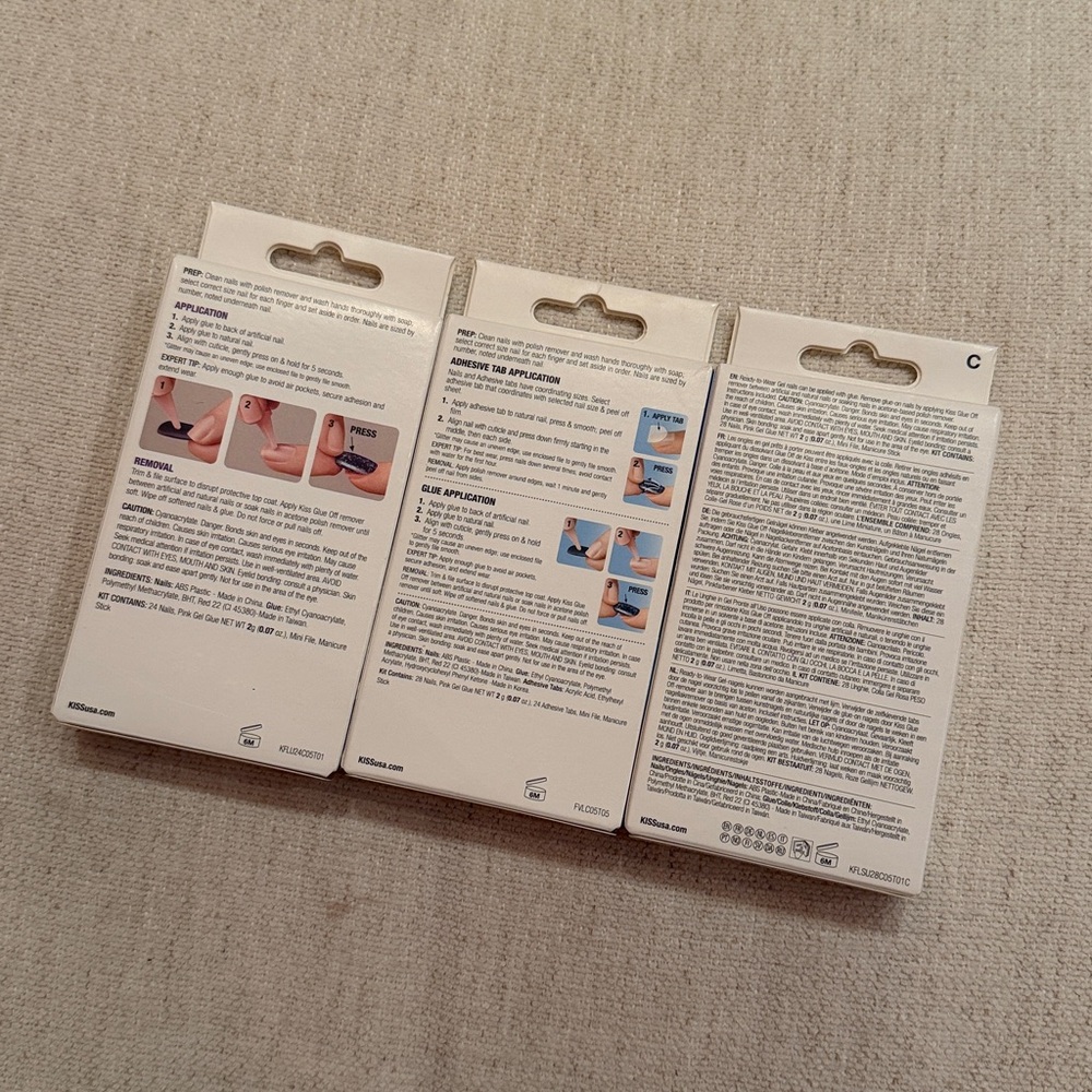 Set of 3 kiss gel voguish fantasy press on nails long glue included *blogger* - Picture 2 of 2
